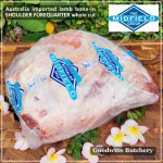 Lamb collar SHOULDER FOREQUARTER BONE-IN frozen CHOPS 1cm 3/8" (price/pack 600g 3-4pcs) brand Wammco / Midfield / WhiteStripe